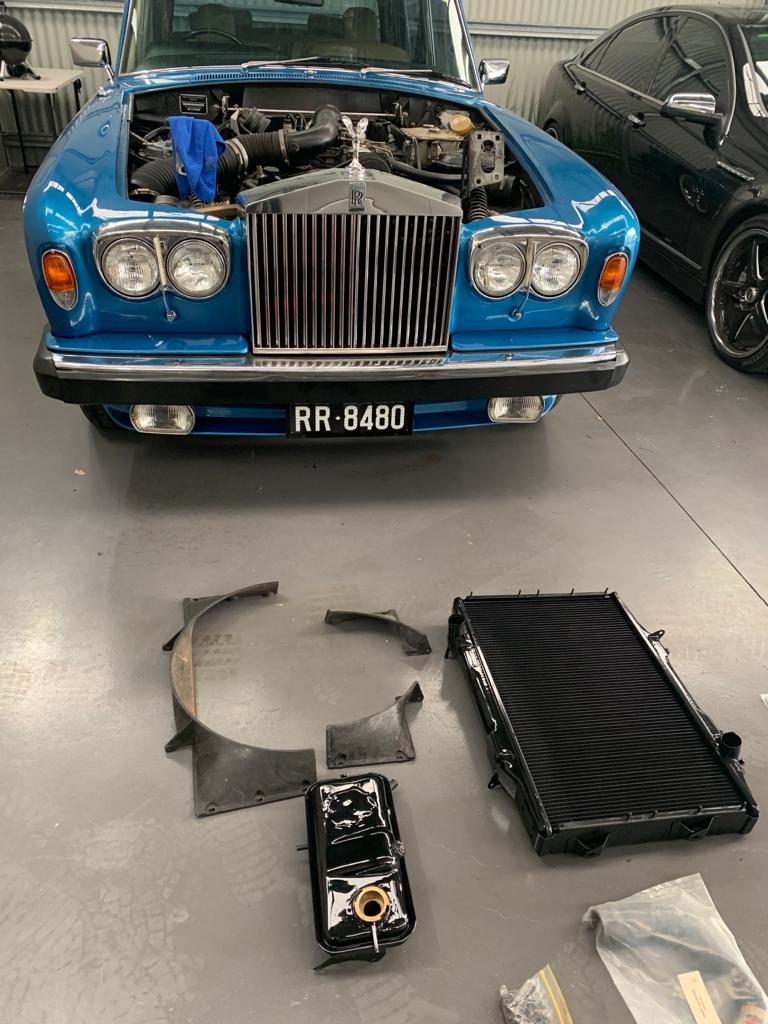 Arthur Tarakjian of North Shore Radiators replacing classic Rolls Royce radiator