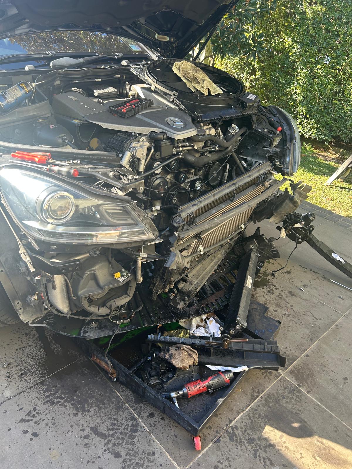 Arthur Tarakjian of North Shore Radiators before replacing Mercedes Benz AMG radiator